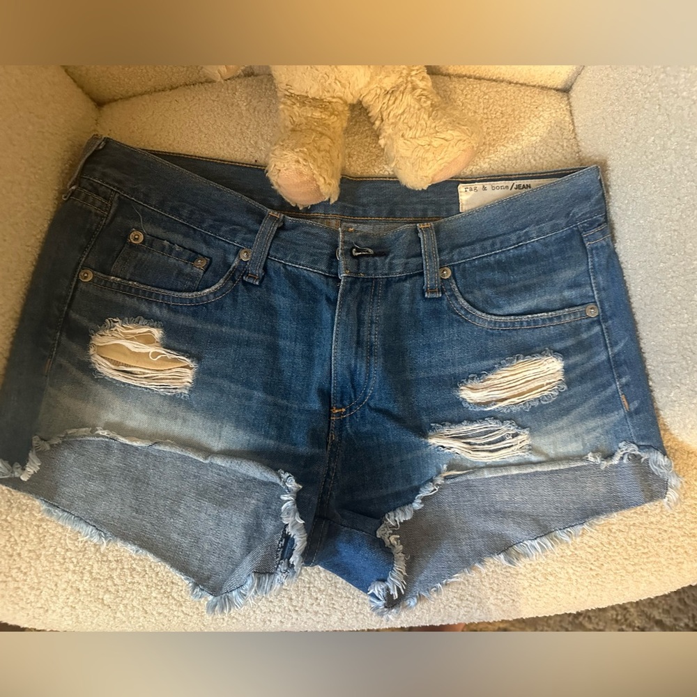 rag & bone  Distressed Jean Shorts